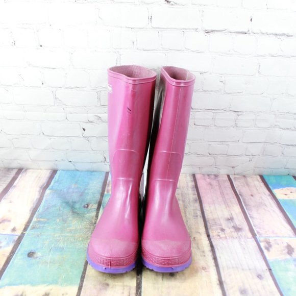 LaCrosse Pink Rubber Knee-High Tall Muck Hunting Rain Boots USA Made Size 8 - Picture 5 of 9